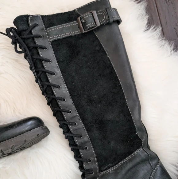 ARIAT Iona Lace Up Boots Zippered Tall Knee High Lug Sole Riding Equestrian 8 - Picture 4 of 9